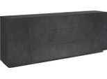 Dmora Credenza Ayrton 43X220X86H Cm Grigio Ardesia, 3 Cassetti 4 Vani Italy