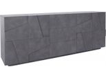 Dmora Credenza Zeus 44.2X224.1X86H Cm Grigio Ardesia, 3 Cassetti 4 Vani Italy