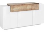 Dmora Credenza Aschly 45X160X85.5H Cm Bianco, Apertura Battente 7 Vani Italy