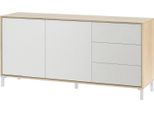 Dmora Credenza Ardelia 41X154X75H Cm Marrone Rovere, 3 Cassetti 4 Vani