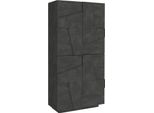 Dmora Scarpiera Archibal 38X81X167H Cm Grigio Ardesia, 32 Paia 4 Ante Italy