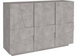 Dmora Credenza Axl 38X121X86H Cm Grigio Cemento, Apertura Battente 5 Vani Italy