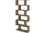 Dmora Libreria Alowha 25X80X192H Cm Marrone, 5 Ripiani Portata Ripiani 10 Italy