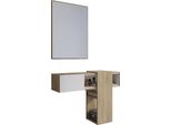 Dmora Mobile Da Ingresso Daba 100X31.2X75H Cm Marrone Rovere, Specchio Incluso Un Ripiano