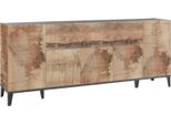 Dmora Credenza Amour 40X200X82H Cm Grigio Ardesia, Apertura Push Pull 6 Ante Italy