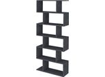 Dmora Libreria Alowha 25X80X192H Cm Grigio, 5 Ripiani Portata Ripiani 10 Italy