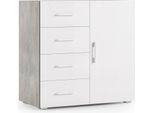 Dmora Credenza Aracnida 41X90X87H Cm Bianco, Apertura Battente Un'anta Italy