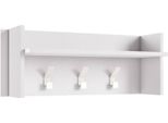 Dmora Mobile Da Ingresso Angry 29X90X34H Cm Bianco, Appendiabiti Un Ripiano Italy