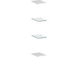 Dmora Mensola Ema 27X20X2H Cm Bianco Bianco Lucido, Un Ripiano Italy