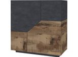 Dmora Credenza Arbal 43X100X106H Cm Grigio Ardesia, Apertura Push Pull 2 Ante Italy