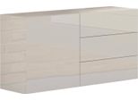 Dmora Credenza Benvenuta 40X110X35.2H Cm Bianco Lucido, Un'anta 3 Cassetti Italy