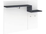 Dmora Mobile Da Ingresso Mugello 30X120X100H Cm Bianco Bianco Lucido, Appendiabiti 2 Ripiani Italy