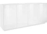 Dmora Credenza Aulina 41.4X180.1X86H Cm Bianco Lucido, Apertura Battente 8 Vani Italy
