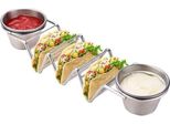 Herzberg HG-04043: Porta Taco In Acciaio Inox Con 2 Tazze