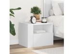 Vidaxl Comodino A Parete Bianco 45X30X35 Cm