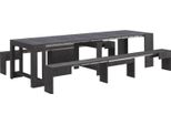 Dmora Panca Quedan 25X290X45H Cm Grigio Ardesia, Peso Supportato 400 Kg Colore Rivestimento Grigio Italy