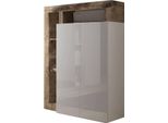 Dmora Armadio Multiuso 2 Ante Cipresso 35X116H Cm Marrone Rovere, 2 Ante 5 Vani Italy