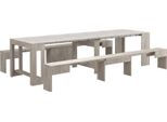 Dmora Panca Quedan 25X290X45H Cm Grigio Cemento, Peso Supportato 400 Kg Colore Rivestimento Grigio Italy