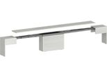 Dmora Panca Yutu 25X290X45H Cm Bianco, Peso Supportato 400 Kg Colore Rivestimento Bianco Italy
