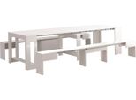 Dmora Panca Quedan 25X290X45H Cm Bianco Lucido, Peso Supportato 400 Kg Colore Rivestimento Bianco Italy