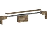 Dmora Panca Yutu 25X290X45H Cm Marrone Acero, Peso Supportato 400 Kg Colore Rivestimento Marrone Italy