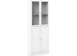 Dmora Libreria Bagaladi 28.3X79X203.2H Cm Bianco, 4 Ante 3 Ripiani