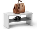 Dmora Mobile Da Ingresso Trivia 40X80X40H Cm Bianco Bianco Lucido, Appendiabiti 2 Vani Italy