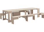 Dmora Panca Quedan 25X290X45H Cm Marrone Olmo, Peso Supportato 400 Kg Colore Rivestimento Marrone Italy