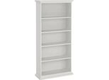 Dmora Libreria Aragon 36.6X96.2X200.8H Cm Bianco, 4 Ripiani Portata Ripiani 10