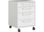 Dmora Cassettiera Ariosto 48.2X49.1X68.2H Cm Bianco, 4 Cassetti Apertura Scorrevole