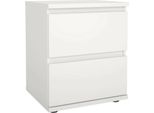 Dmora Comodino Albregio 34X40.2X48.2H Cm Bianco, 2 Cassetti Apertura Scorrevole