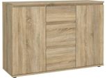 Dmora Credenza Zumpano 40X119.45X83.7H Cm Marrone Quercia, Apertura Battente E Scorrevole 2 Ante