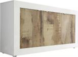 Dmora Credenza Faustin 43X160X86H Cm Bianco, Apertura Battente 3 Ante Italy