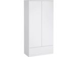 Dmora Guardaroba 2 Ante Kab 50X200.6H Cm Bianco Bianco Lucido, Appendiabiti 2 Ante