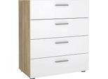Dmora Cassettiera Asam 40.25X70X82H Cm Marrone Quercia, 4 Cassetti Apertura Scorrevole