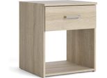 Dmora Comodino Giustina 35.95X37.6X47.5H Cm Marrone Quercia, Un Cassetto Apertura Scorrevole