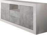 Dmora Credenza Antina 42X184X86H Cm Bianco Lucido, Apertura Battente E Scorrevole 2 Ante Italy