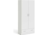 Dmora Armadio Multiuso 2 Ante Amylya 35.7X170.4H Cm Bianco, Appendiabiti 2 Ante