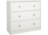 Dmora Cassettiera Alert 30.1X72.4X68.3H Cm Bianco, 3 Cassetti Apertura Scorrevole
