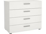 Dmora Cassettiera Arwen 40.25X80.2X68.1H Cm Bianco, 4 Cassetti Apertura Scorrevole