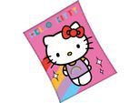Hello Kitty - Coperta, In Pile, Arcobaleno AG3706 (Taglia Unica) (Rosa)