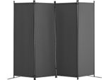 Divisorio Per Ambienti Schermo Privacy Pieghevole In 4 Pezzi Schermo Grigio