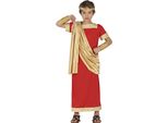 Imperatore Romano Toga Tunica Carnevale Costume Carnevale Antico Bambini Storico Deluxe Stile Imperiale, Taglia: 110/116 Colore: Rosso