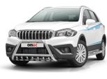 Protezione Paraurti Anteriore In Acciaio Inox Per Suzuki SX4 S-Cross 2016-2022 Con Abe Argento