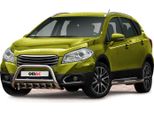 Protezione Paraurti Anteriore In Acciaio Inox Per Suzuki SX4 S-Cross 2013-2022 Con Abe Argento