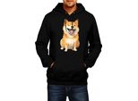 Felpa Con Cappuccio Da Uomo Funny Dogs Breeds Shiba Inu Dog Breed, Man 2XL , Noir