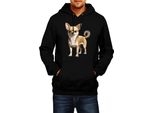 Felpa Con Cappuccio Da Uomo Dogs Breeds Chihuahua Dog Breed 005, Man S , Noir