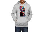 Felpa Con Cappuccio Da Uomo Naruto Kakashi Hatake 06, Man M , Gris