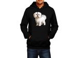 Felpa Con Cappuccio Da Uomo Dogs Breeds Maltese Dog Breed 005, Man Xl , Noir