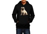 Felpa Con Cappuccio Da Uomo Dogs Breeds Pug Dog Breed 008, Man S , Noir